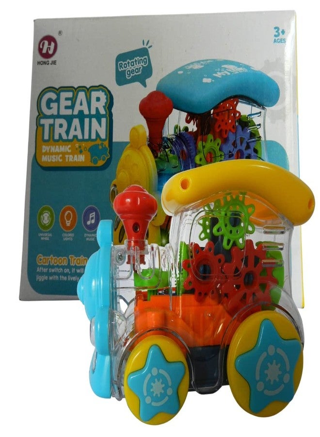 MKY Transparent Concept Racing Train with 3D Flashing Led Lights Musical Train Engine Toy Set and Musical Walking Jumping Dog Toy for Children Funny Robot Dog for Kids with LED Lights (Combo of 2) - Image 2